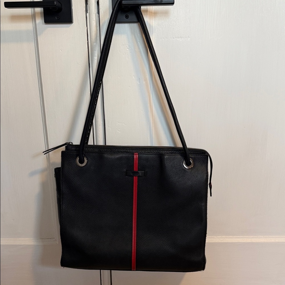 Hammitt Black Tote with Red Stripe